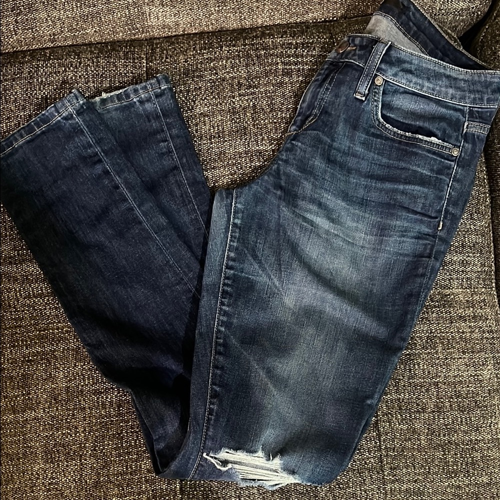 Joe's Jeans " the skinny" size 29 inseam 33" Dark Indigo Denim with Contrast